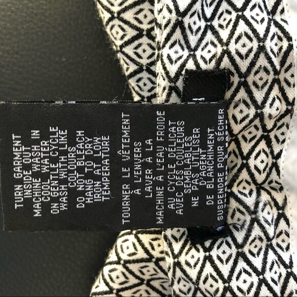 Mario Serrani Geometric Print Black and White Slim Cropped Chino Pant size 8 - Picture 7 of 9